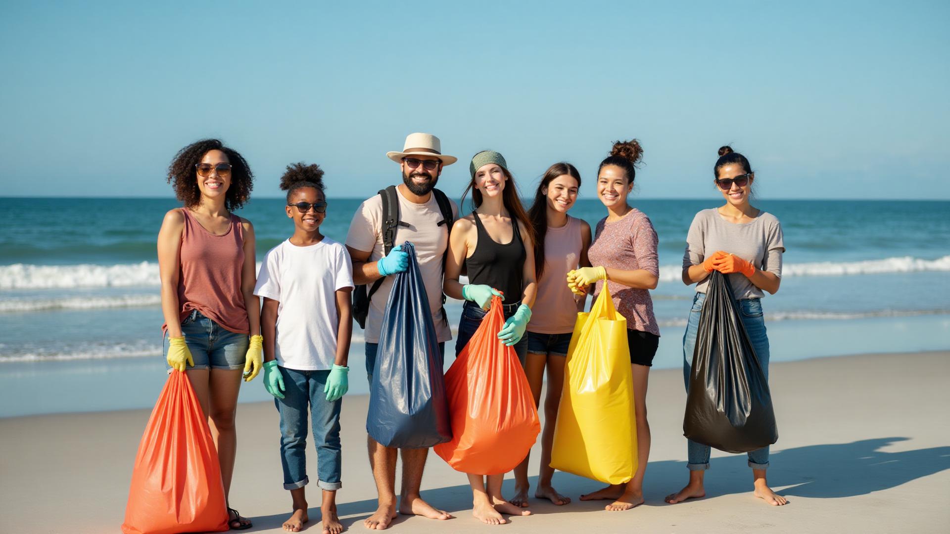 Amazing beach cleanup today! We collected over 50kg of plastic waste.
